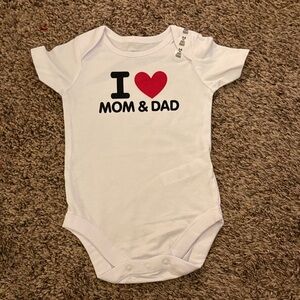 The Children's Place White 'I Heart Mom & Dad' Bodysuit